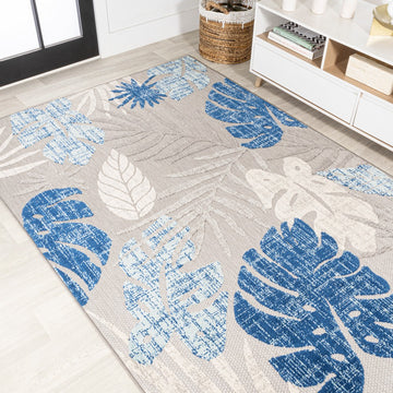 Monstera Tropical Leaf High-low Indoor/outdoor Area Rug